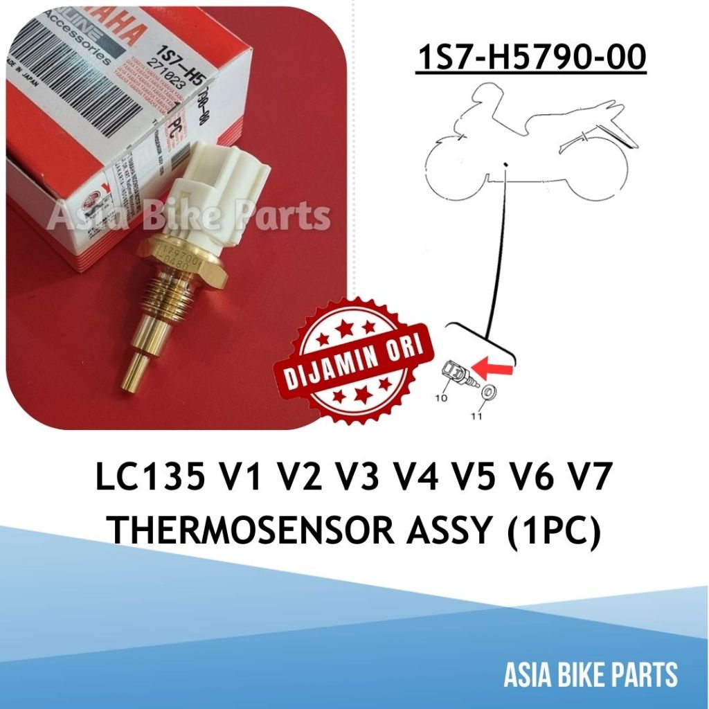 Yamaha LC135 V1 V2 V3 V4 V5 V6 V7 Thermosensor Assy / เซ็นเซอร์หม้อน้ํา - 1S7-H5790-00