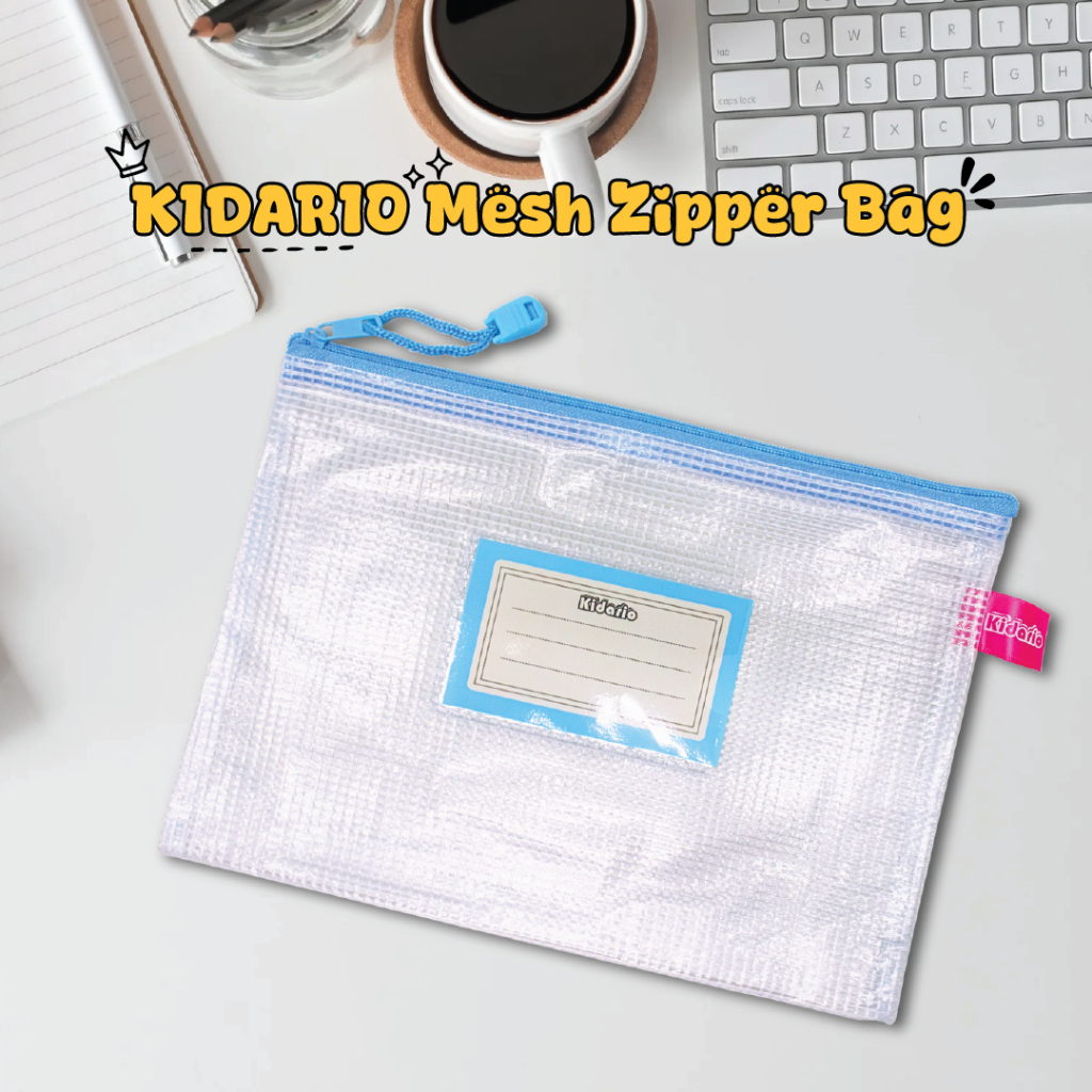 KIDARIO Mesh Zipper Bag (KMZB) / File Organizer / A6, A5, A4, B4, A3 Waterproof Zipper Bag