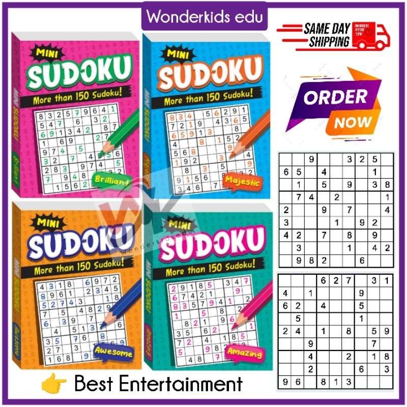 Mini Sudoku Word Puzzle สําหรับเด็ก Awesome Amazing Brilliant Majestic Word Game Sudoku Book