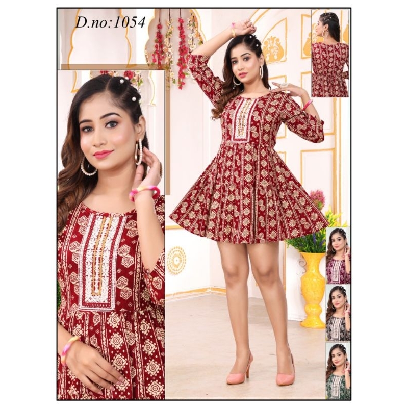 🔥ส - 3XL 🔥 พิมพ์สั้น KURTI