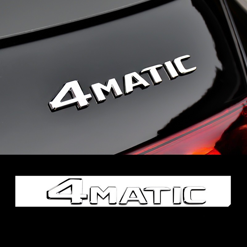 MKR 4MATIC โลโก้ Mercedes Benz ABCES ML SL CL GLA CLA Class AMG 4MATIC 4 MATIC Trunk Chrome สีดําตัว