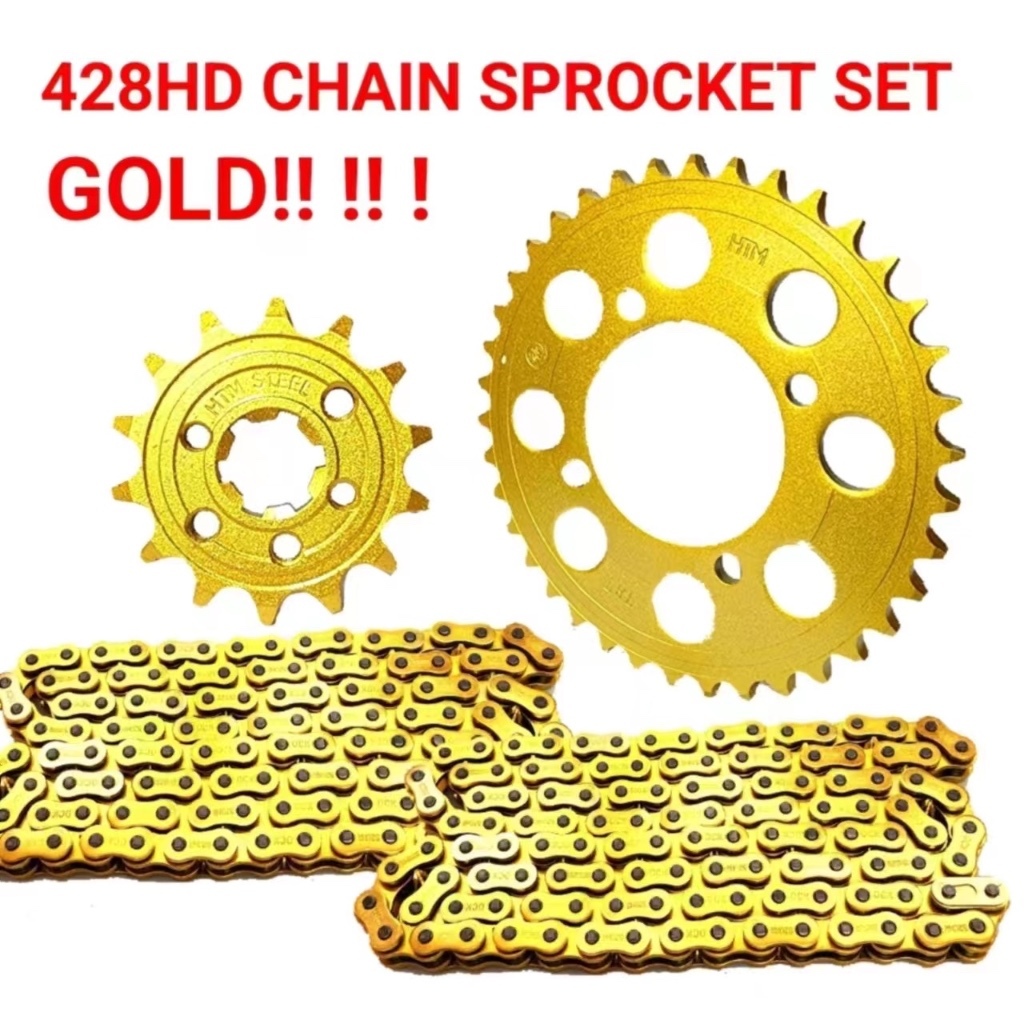 428HD EX5 EX5 DREAM C70 GBO GBO J SPROCKET ชุดทอง HTM 428 โซ่ SPROCKET ชุด DID NGK RCB RKM