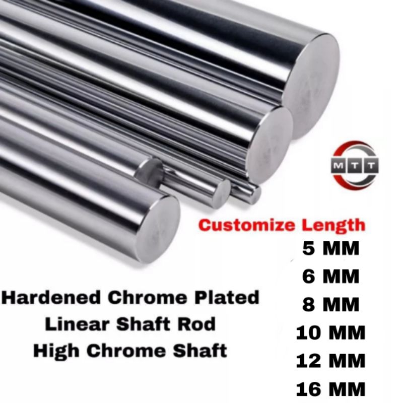 Linear Bearing Shaft Rod Bar Hardened Chrome Shaft ชุบ 5MM,6MM,8MM,10MM,12MM,16MM