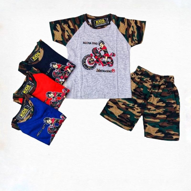 Kids Wear Mechamato Playset MechaBike ️ Set Baju Seluar Pendek Akar 1-6 tahun