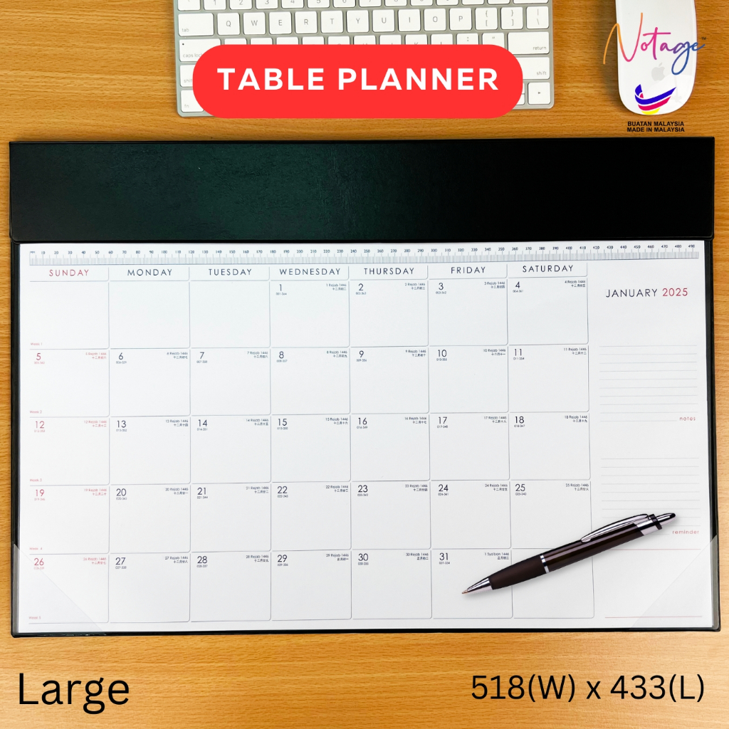 [ขนาดใหญ่] ตาราง Planner 2025 ไดอารี่ PVC สําหรับขนาดใหญ่การประชุม Professional รายเดือนปฏิทินโต๊ะ organizer สํานักงาน plann