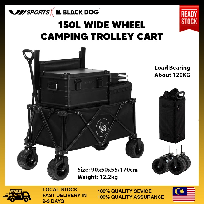 BLACKDOG Folding Four Way Trolley Camping Wagon Detachable Portable Outdoor Large Capacity 450L Cart
