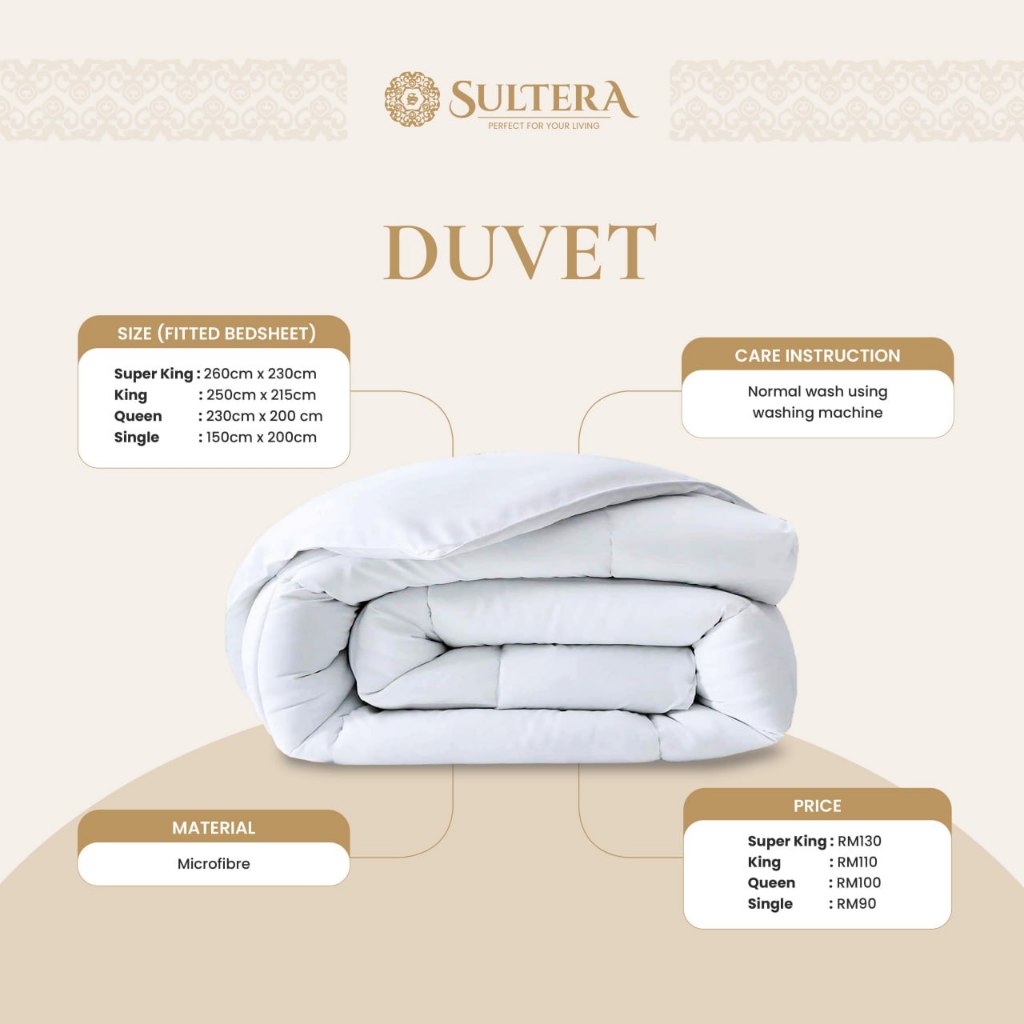 DUVET INSERT SULTERA KUALITI HOTEL 5 BINTANG KING / QUEEN 🔥 !! 🔥ความสะดวกสบายกว่าที่เพรียวบาง