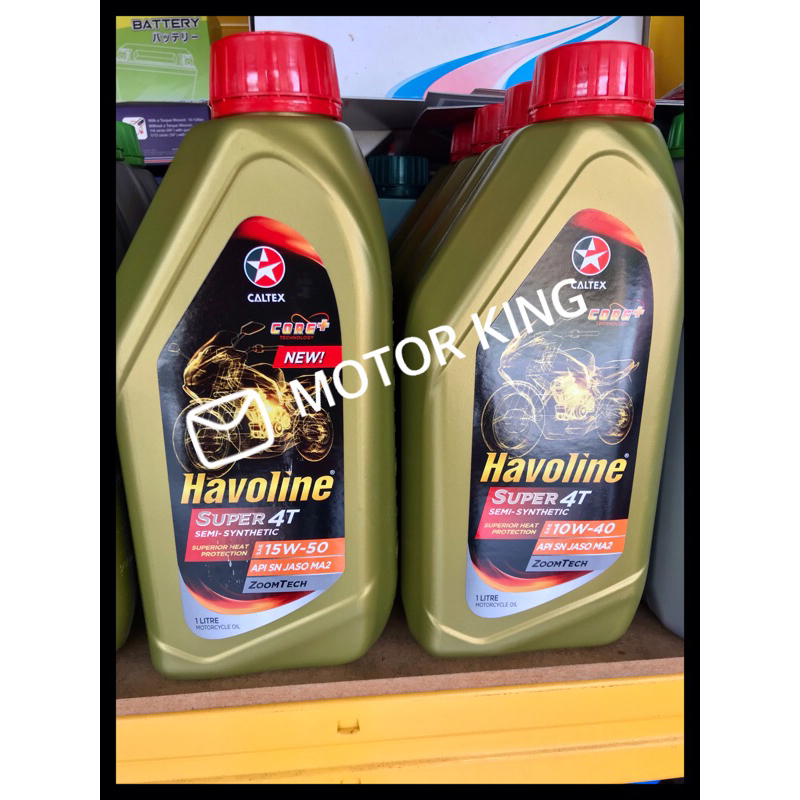CALTEX Havoline Minyak 4T Semi Synthetic 10W40 / 15W50 น้ํามันเครื่องรถจักรยานยนต์ Minyak Hitam Enji