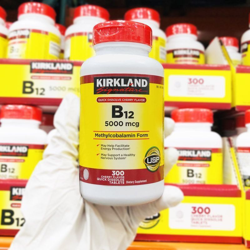 Kirkland Vitamin B12 Sublingual Tablets วิตามิน 5000mcg*300 เม็ด วิตามินสําหรับผู้ใหญ่ ส่งเสริมการการเผาผลาญ