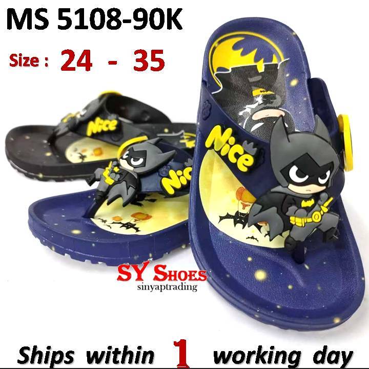 (SY Shoes) รองเท้าแตะ PVC สําหรับเด็ก "การ์ตูน Batman" (MS 4108-90K , MS 5108-90K)