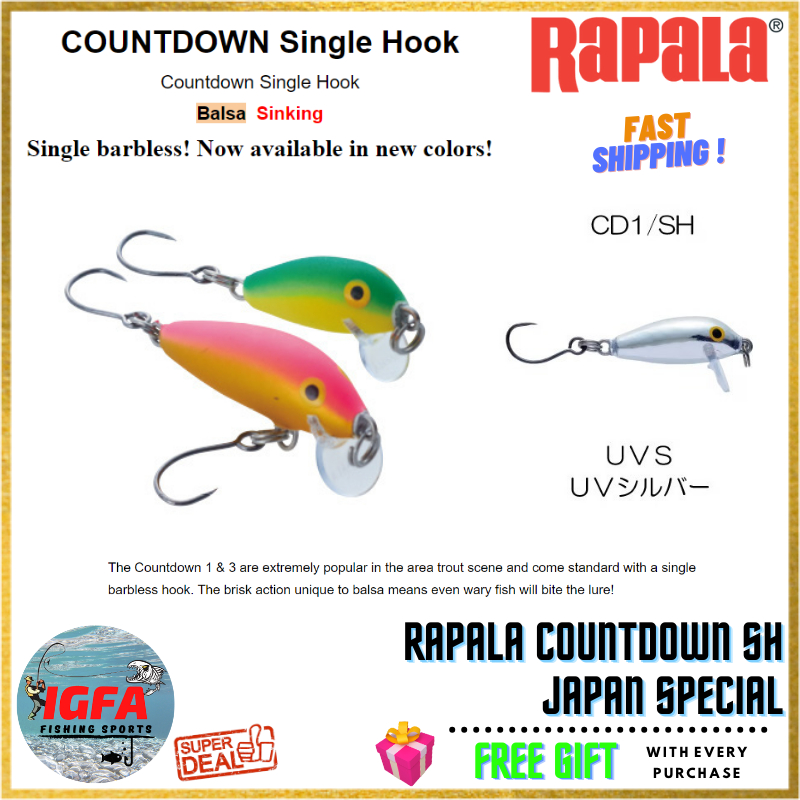 [IGFA] Rapala COUNTDOWN SH CD01SH CD03SH Rapala Lure Pancing Gewang Rapala Single Hook Rapala Japan