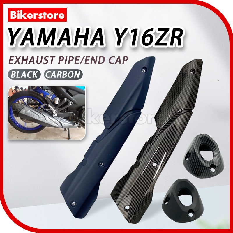 Yamaha Y16ZR ท่อไอเสียฝาครอบท่อไอเสียฝาครอบท่อไอเสียป้องกัน Cabon สีดําชุด Ekzos ฝาครอบสีดํา
