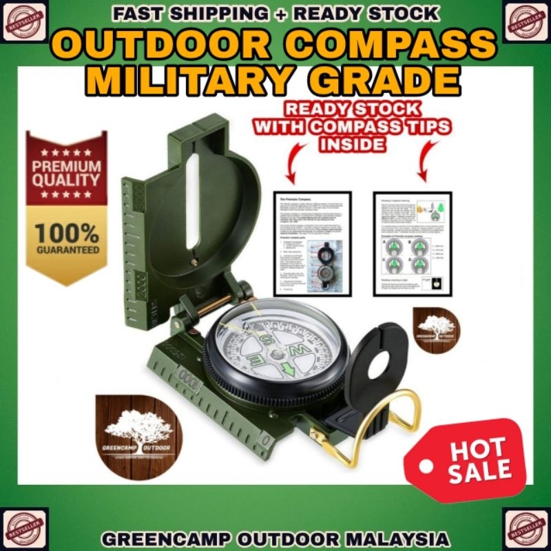 Portable COMPASS OUTDOOR TRAVEL COMPASS MINI COMPASS WHISTLE สําหรับเดินป่ากลางแจ้ง CAMPING KOMPAS A