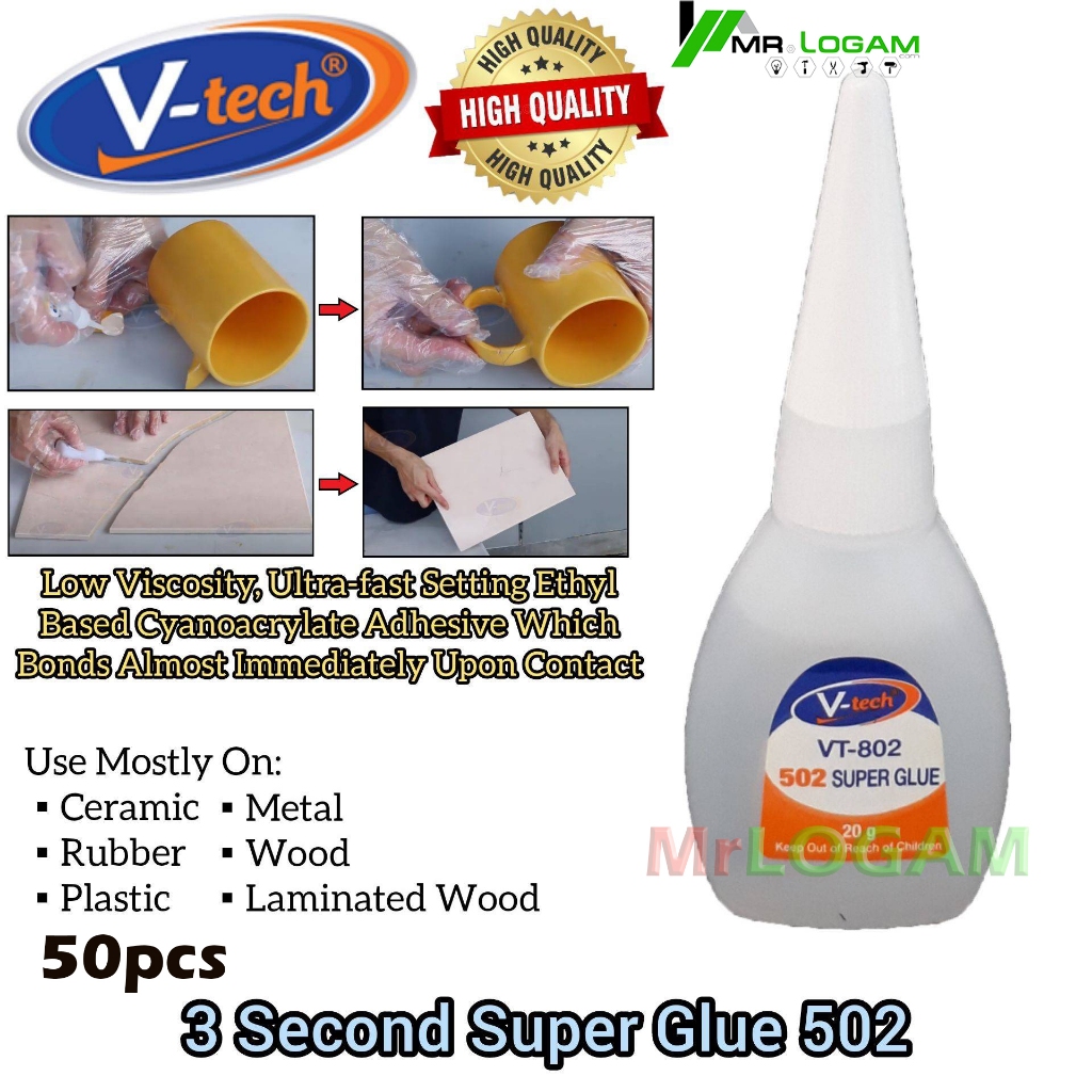 5 ชิ้น V-TECH 502 SUPER GLUE(3 วินาทีกาว)