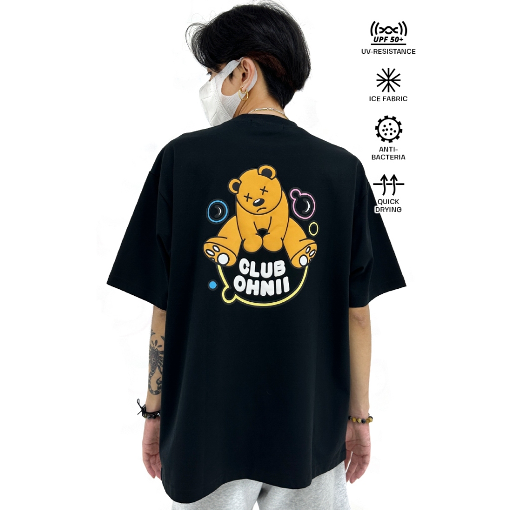 OVERSIZED BUBBLE BEAR (สีดํา) COTTON JERSEY TSHIRT