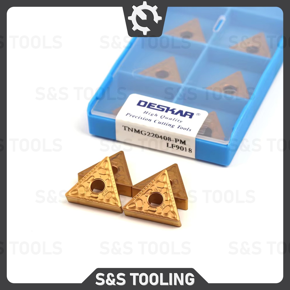 10 ชิ้น TNMG220408-PM Lf9018 DESKAR CARBIDE INSERT LATHE TURNING CNC TNMG TNMG22 TNMG220408 น น