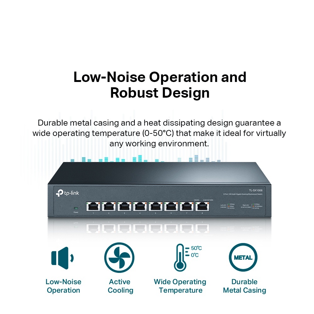 Tp LINK 8-Port TL-SX1008 10G Desktop Plug and Play Switch & 5-Port TL-SX105 @ IBN