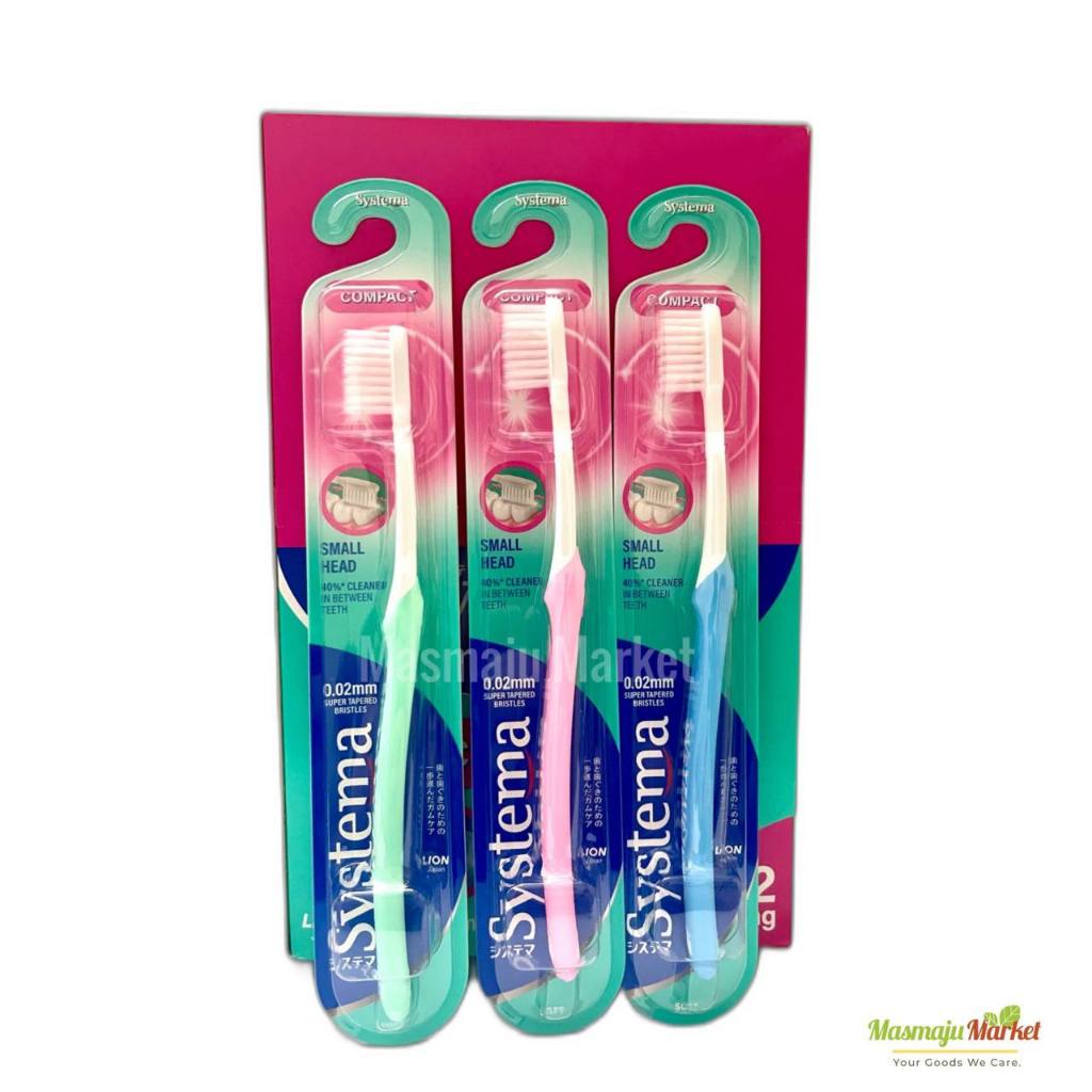 Systema แปรงสีฟันขนาดกะทัดรัด 0.02 มม. ขนแปรงซุปเปอร์เรียว (หัวเล็ก) Lion Japan 1 ชิ้น