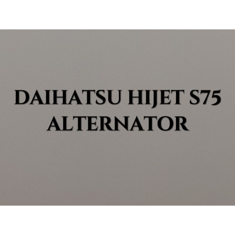 DAIHATSU HIJET S75 ALTERNATOR RECON