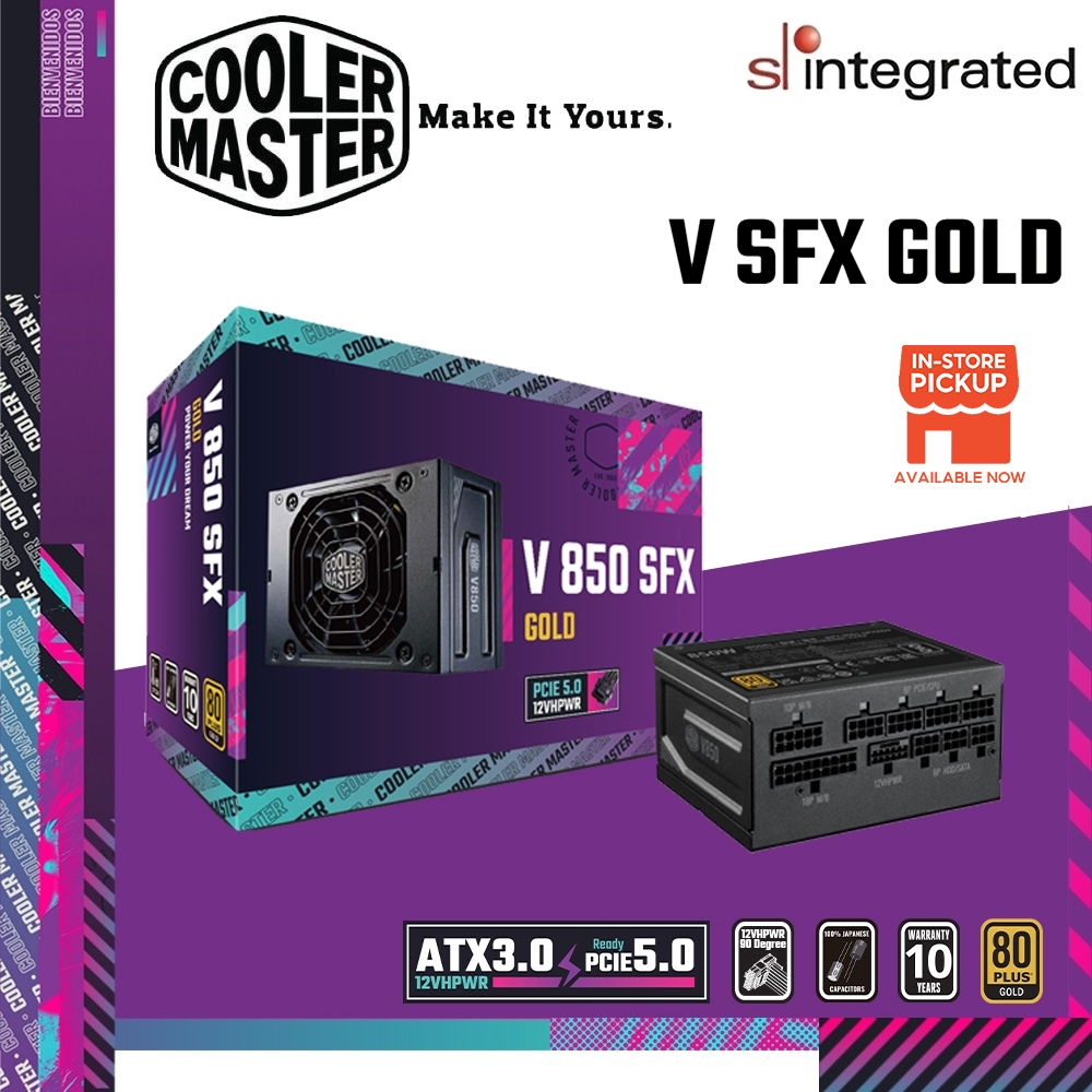 Cooler Master GOLD V SFX Series ATX 3.0 แหล่งจ่ายไฟแบบโมดูลาร์เต็มรูปแบบ - V650/V750/V850