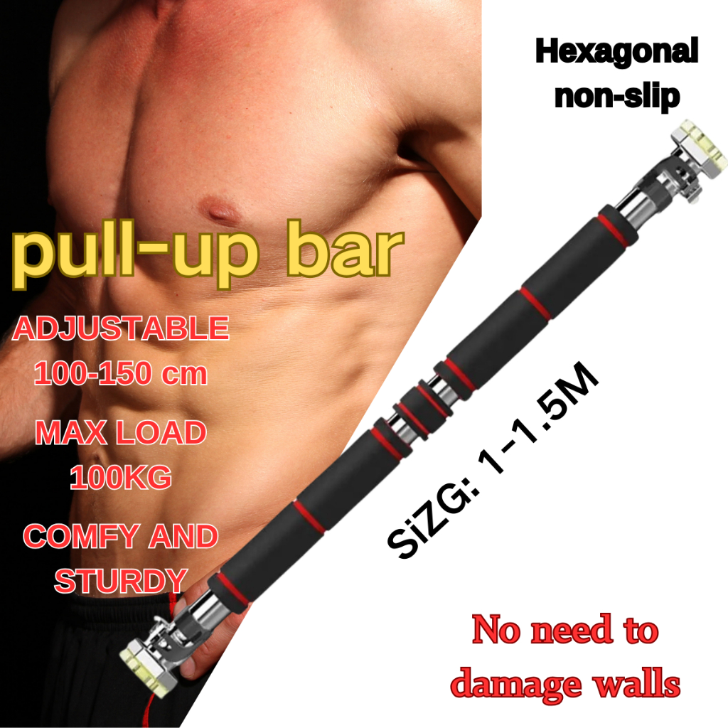ลื่น 65-85 ซม. Pull Up Bar Punch-ฟรีปรับประตูยิมบาร์ Chin-Up Bar Doorway การออกกําลังกาย