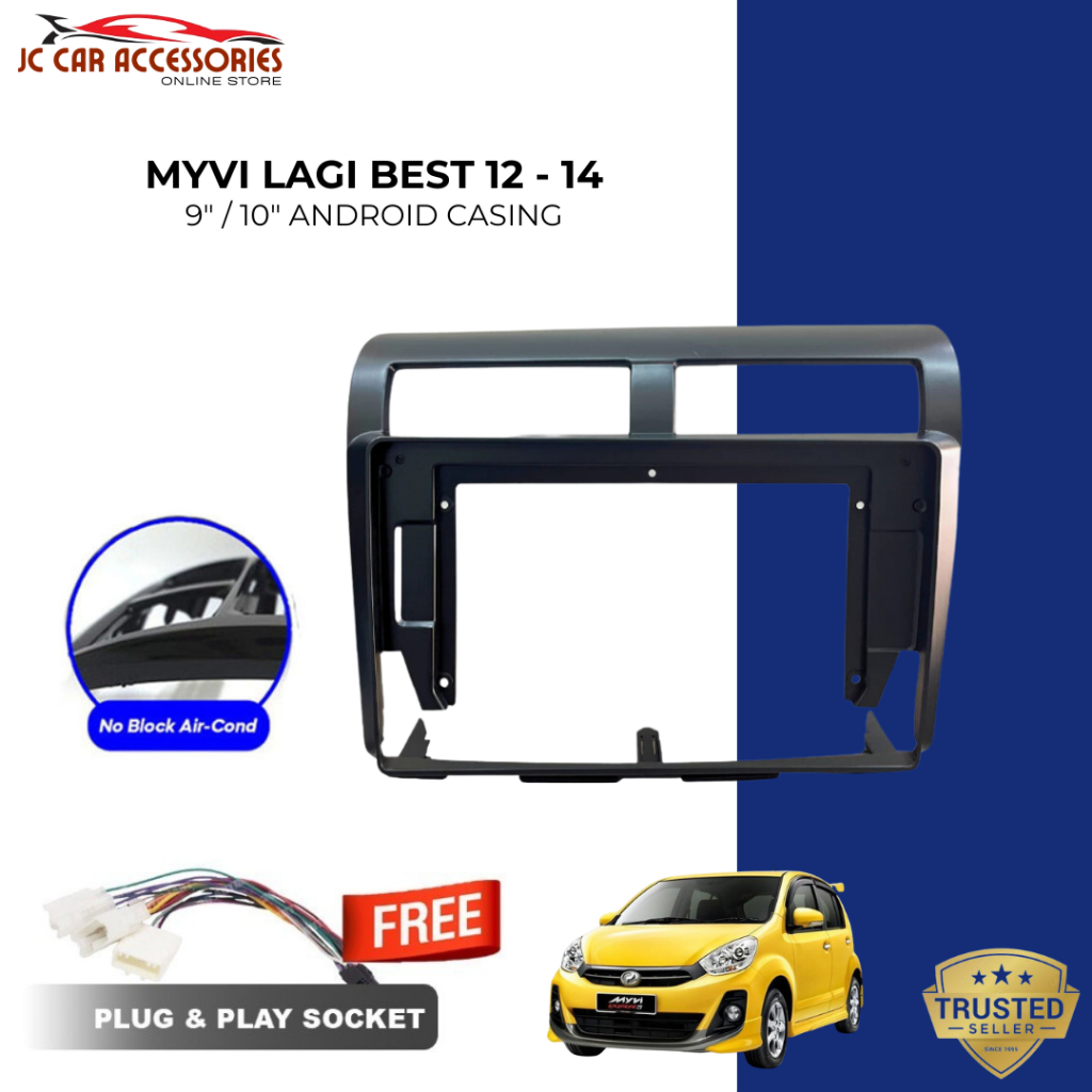 Perodua Myvi Lagi Best 9" / 10" Matt Black Android Player Casing