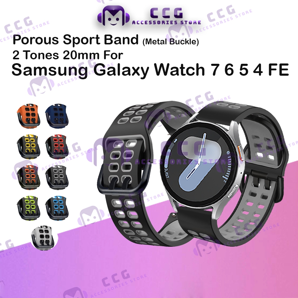 Samsung Galaxy Watch 7 6 5 4 FE มีรูพรุน Series 2 โทนสี 20 มม.Samsung Smartwatch สายคล้องคออุปกรณ์เส