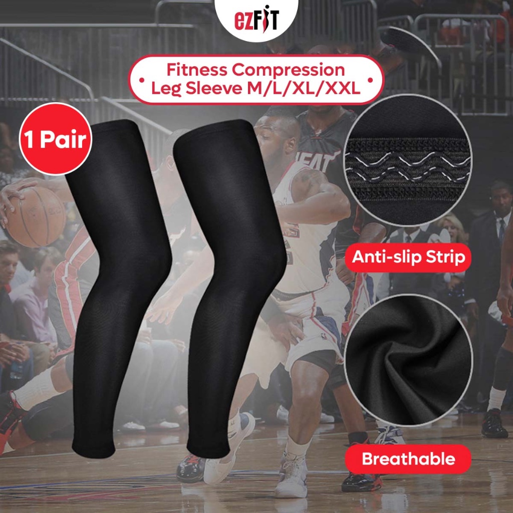 EzFit 1 คู่การบีบอัดขาแขนบาสเกตบอลเข่าขาฝาครอบเข่า Pad Protector ฟิตเนสกิจกรรมเกียร์นุ่ม
