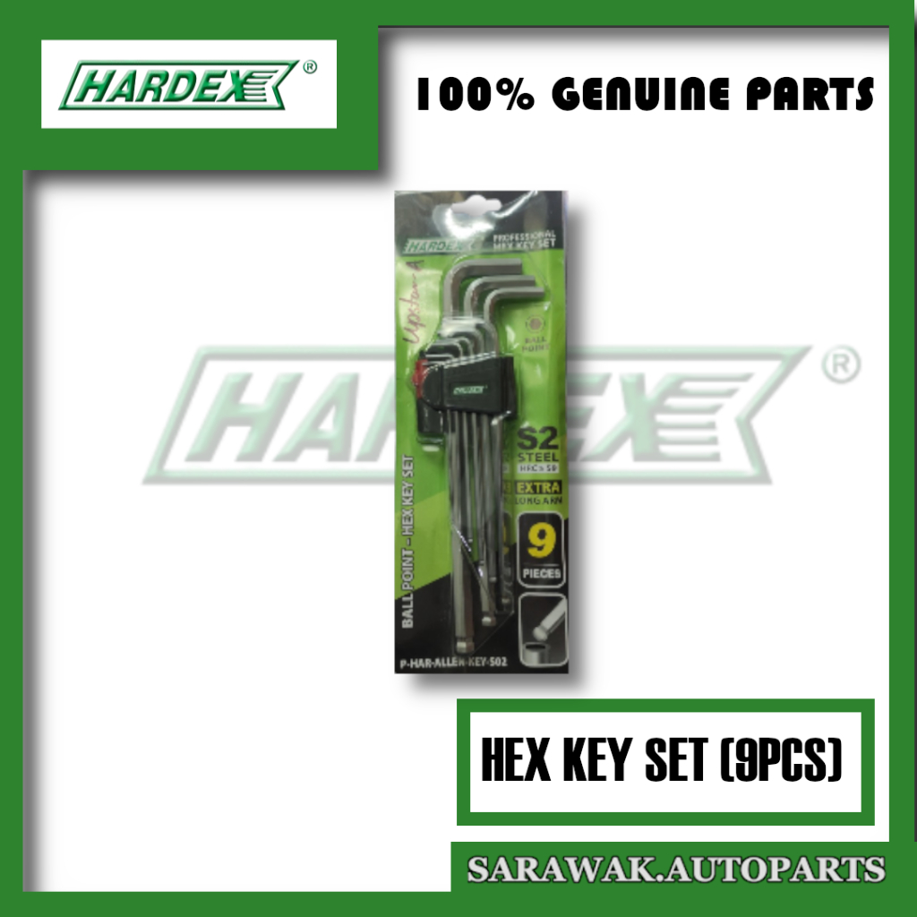 Hardex Professional Steel Ball Point Hex Key Set Allen Key 9 ชิ้น