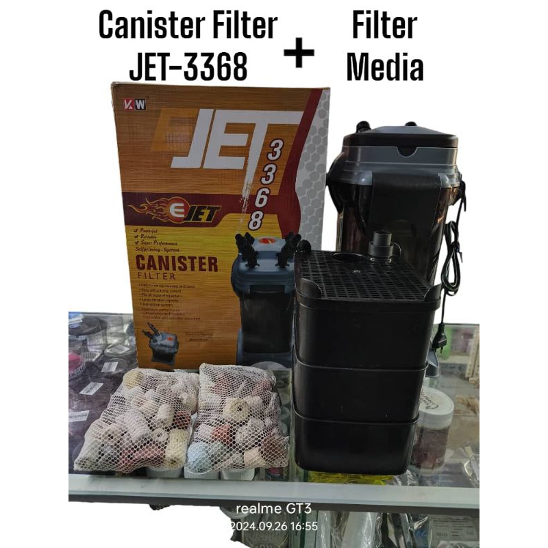 EJET 3368 CANISTER FILTER + FILTER MEDIA (Bubble Wrap Kaw Kaw)