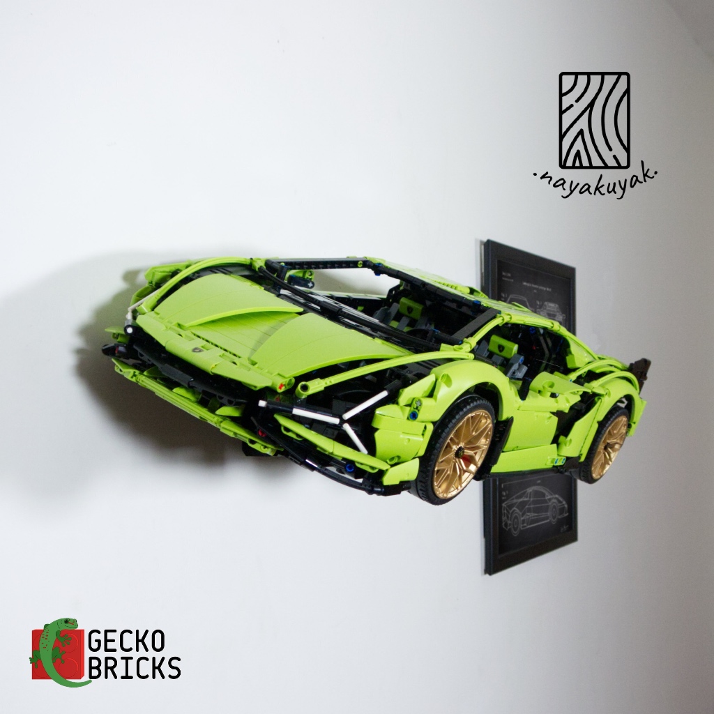 Offset Wall Mount สําหรับ Lego Technic Lamborghini Sián FKP 37 42115 (หน้าซ้ายหรือขวา)