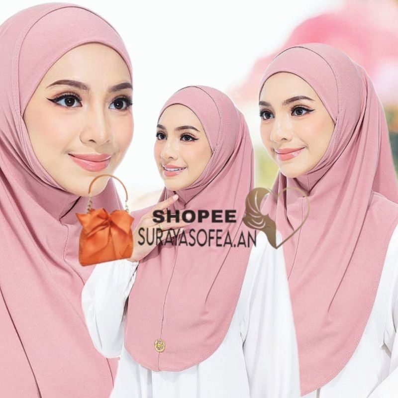 [Syria Berdau] Saiz M Tudung Sar Syria Moscrepe + ฟรีด้านใน / Tudung Syria Moscrepe Berdagu พร้อมด้า