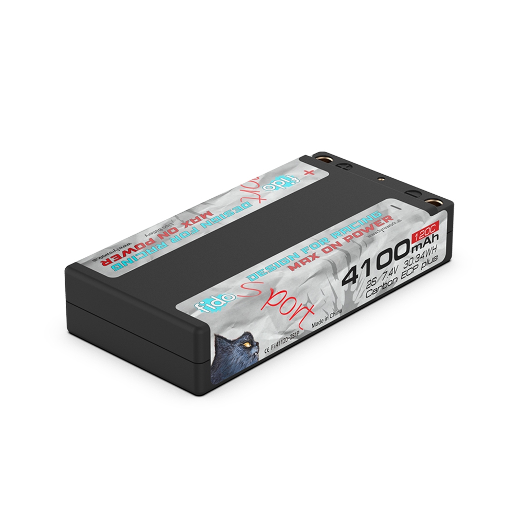 Fi41120-2S1P // Fido RC Sport Lipo Battery 4100mAh 7.4V ULCG Shorty Pack Sport