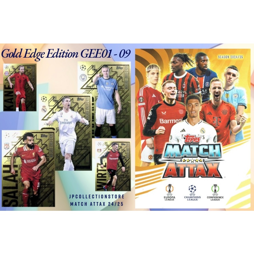 [Gold Edge Edition (GE01-GE09)] 2024/25 Match Attax Football Cards