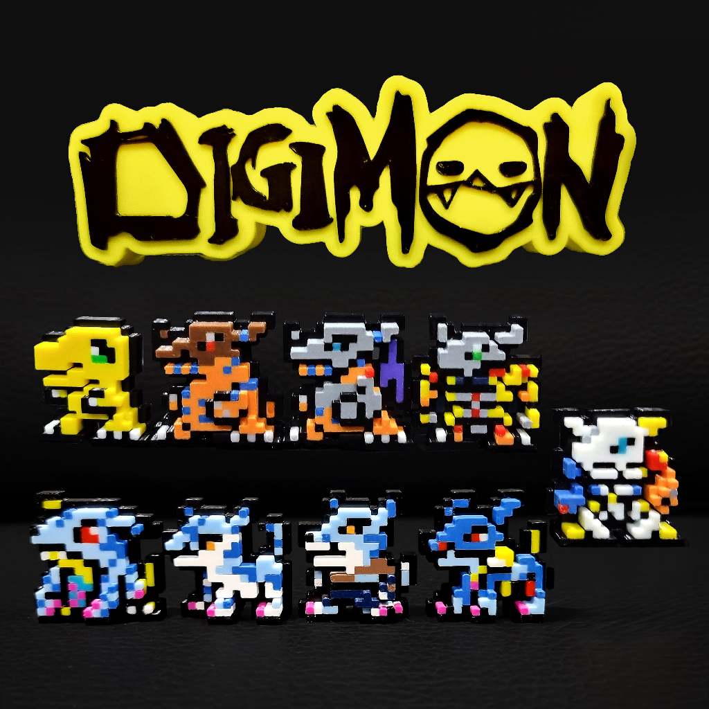 Digimon Digivice Vpet Taichi & Yamato รุ่น Pixel Art รูปสีพวงกุญแจ 方形散码元机贝圈一大和力本