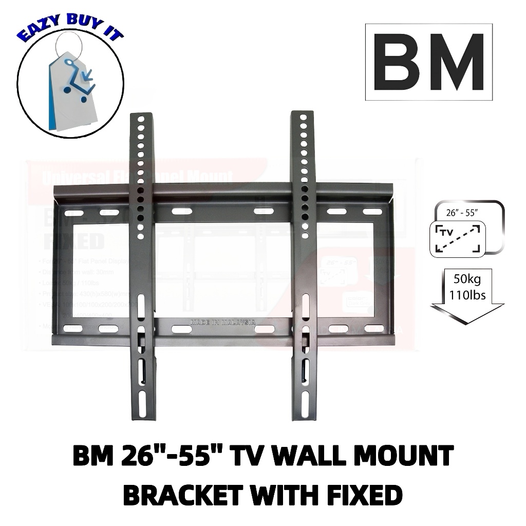 BM 26″-55″ & 32″-75″ TV Wall Mount Bracket With Fixed ขาแขวนทีวีแบบติดผนัง รุ่น BM320 / BM520