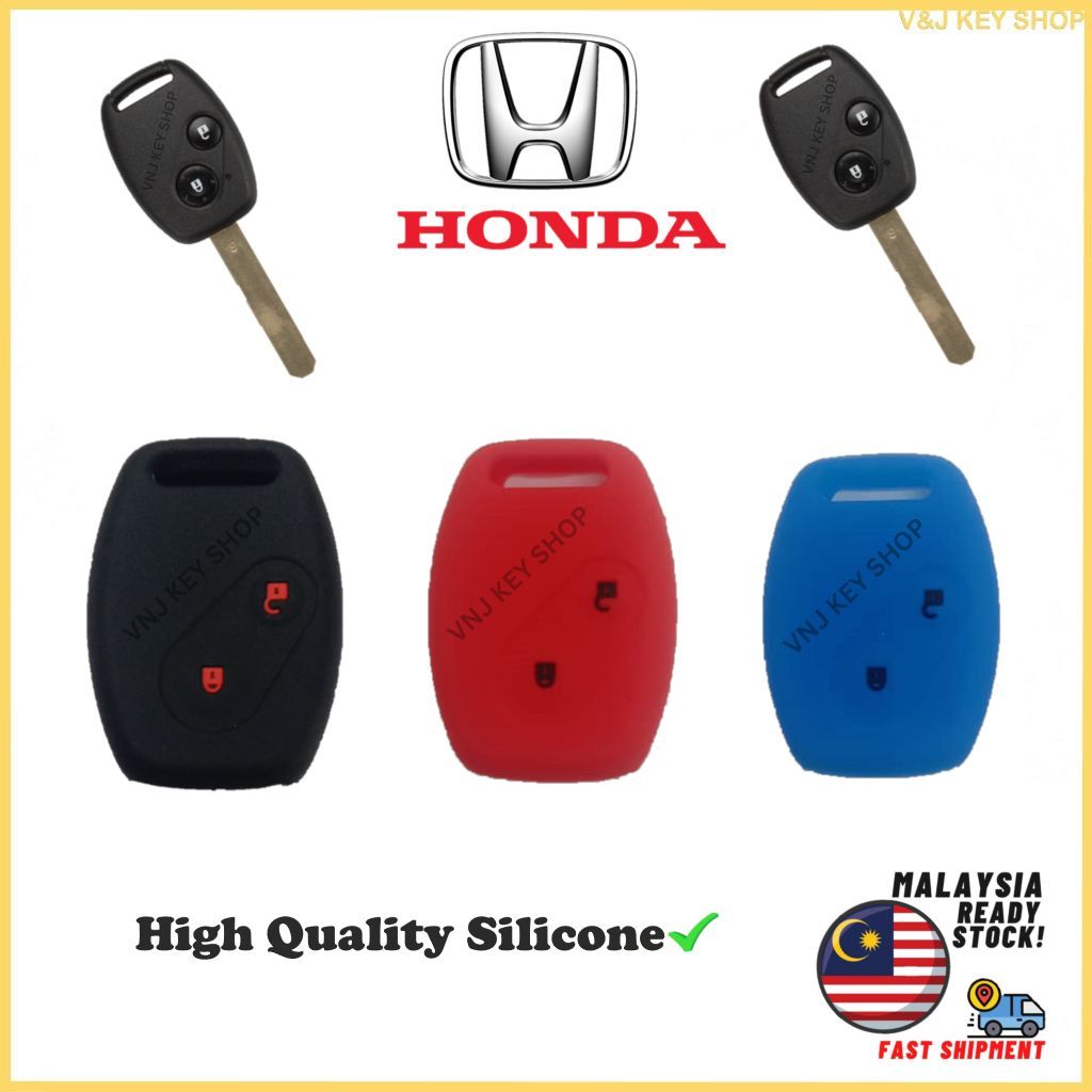 ซิลิโคนฝาครอบกุญแจรีโมทรถยนต์ปลอกเคส Honda City Civic Stream Jazz CRV (2 ปุ่ม)