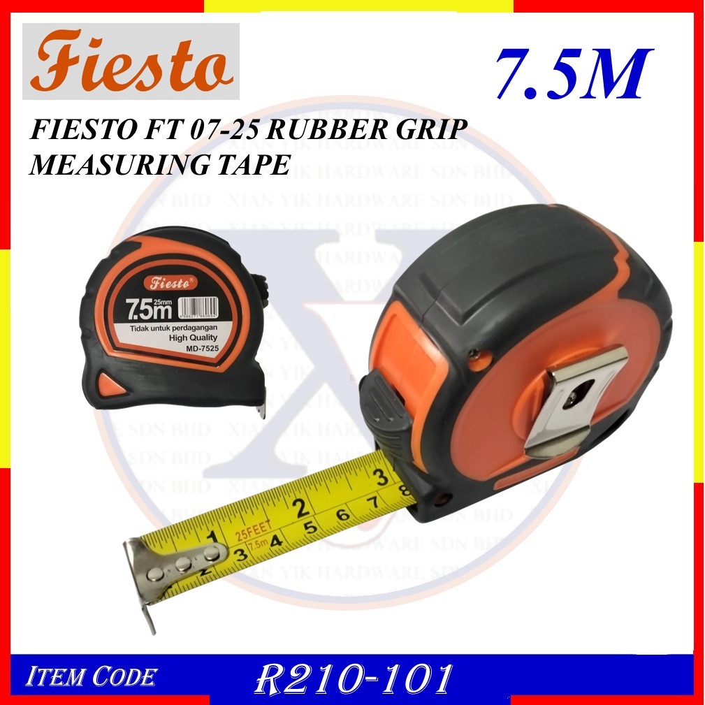 (7.5Mtr - 25) FIESTO MD-7525 RUBBER GRIP MEASURING TAPE - R210-101