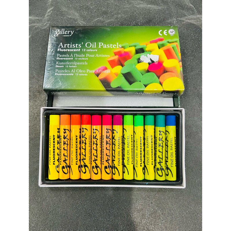 Colour WorldsMungyo Gallery Artists Oil Pastel 12 สีเรืองแสง
