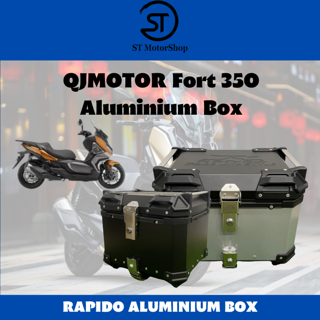QJMOTOR Fort 350 Aluminium Top Box Motorcycle Fortress 350 45L Box QJMOTOR350 กันน้ํา
