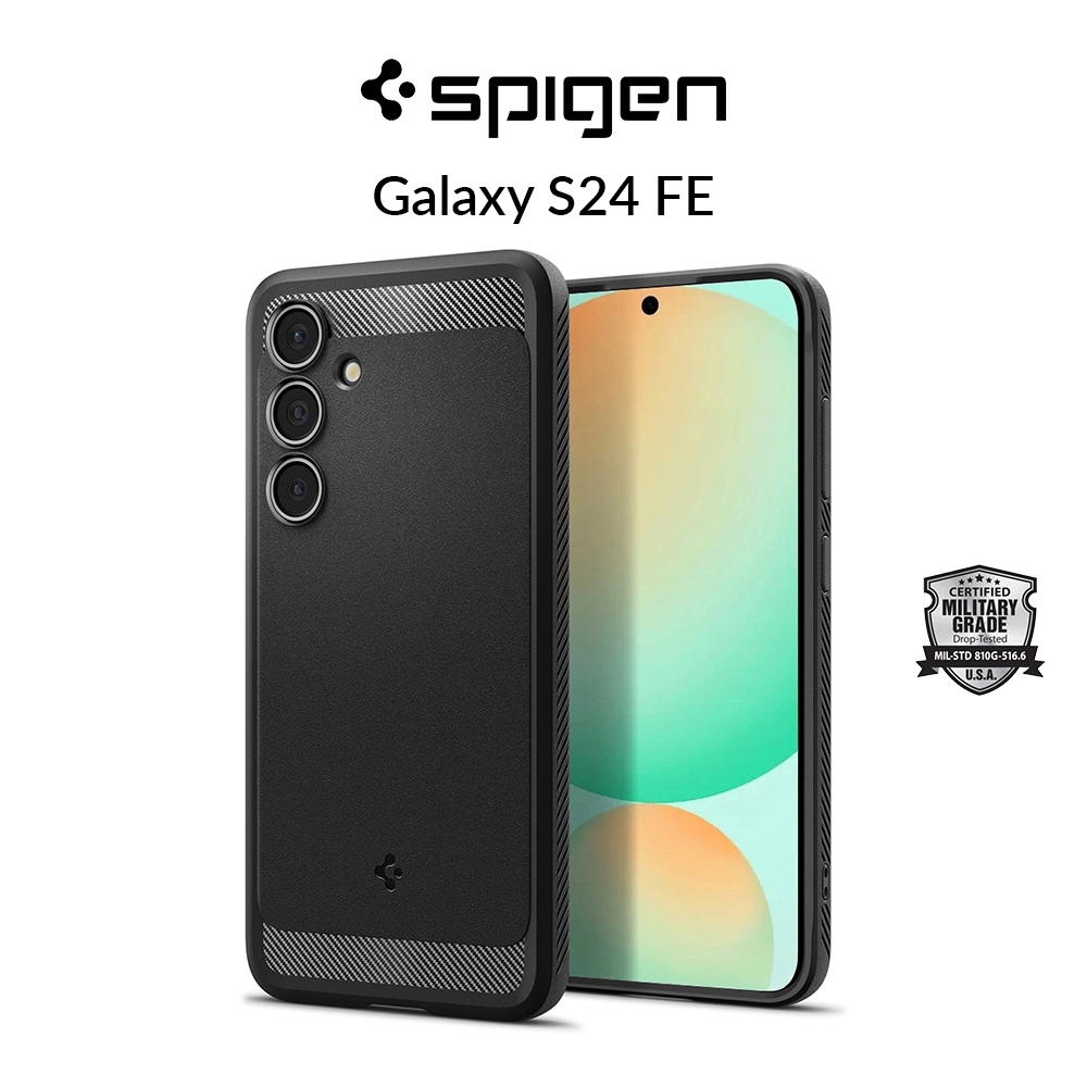 Spigen Samsung S24 Fe Case เกราะที่ทนทาน Samsung S24 Fe Casing Mil-Grade Protection Car-inspired Design