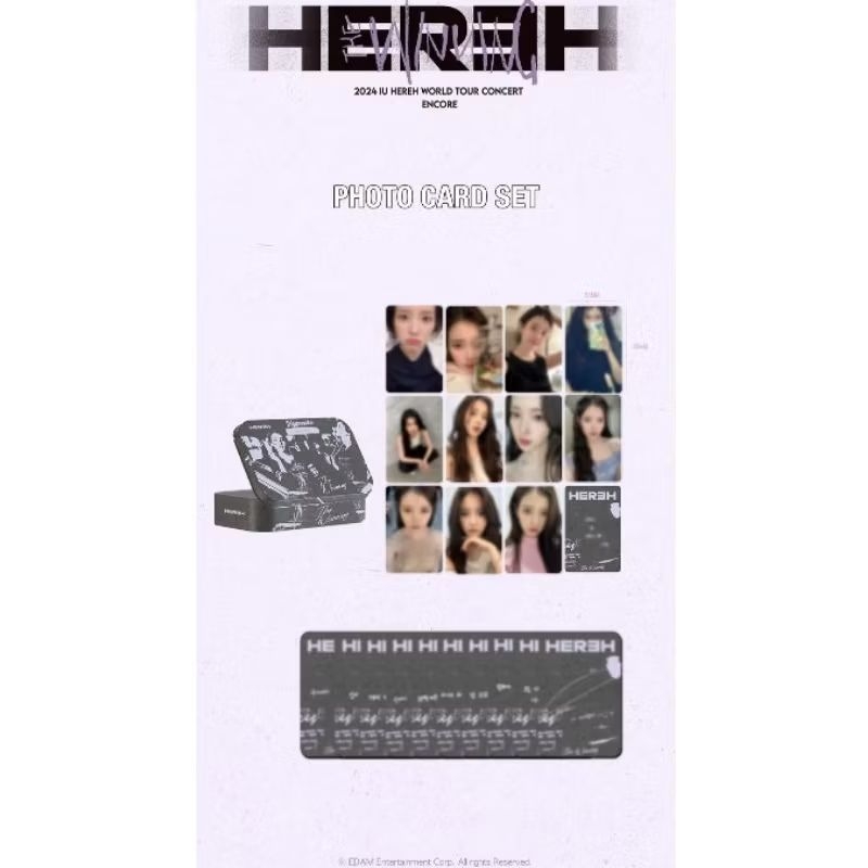 IU ชุดโฟโต้การ์ด 2024 IU HEREH WORLD TOUR CONCERT ENCORE : THE WINNING สินค้า photocard pc ชุดหลวมอย