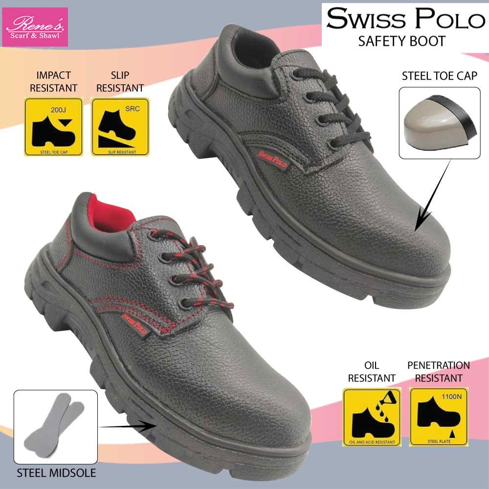 Swiss Polo ผู้ชายผู้หญิง Safety Boot/รองเท้า Low Cut Safety Boot Kasut Safety Lelaki Perempuan