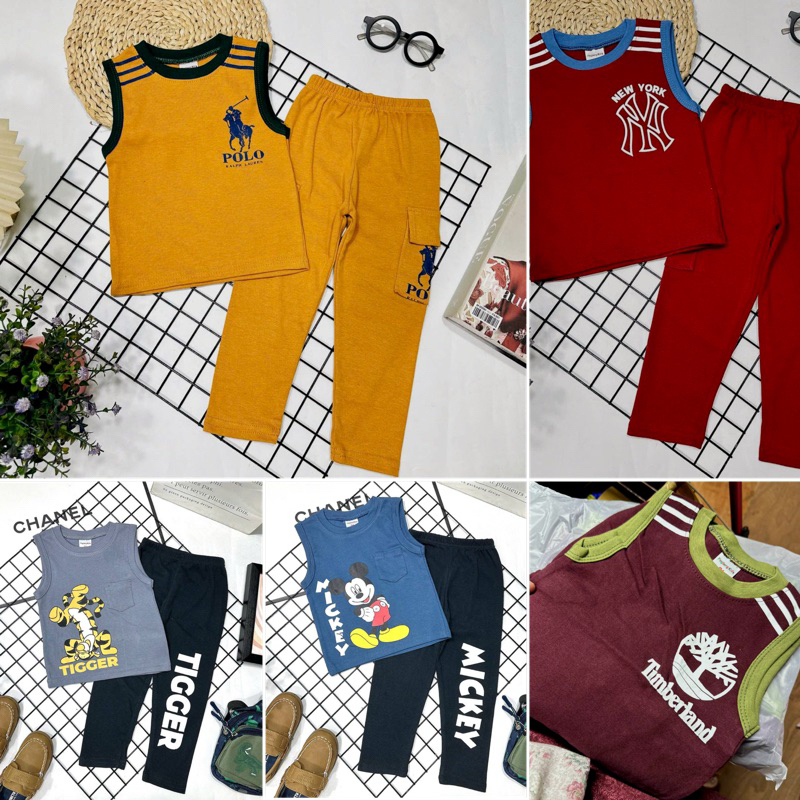 1y - 6y NEW BOY เสื้อกล้าม sportwear ผ้าฝ้ายฮาเรีย