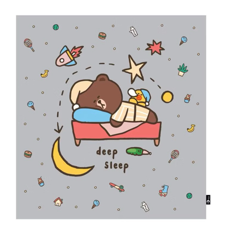 ผ้าห่ม Bio-essence Bio-Water Line Friends - สีเทา