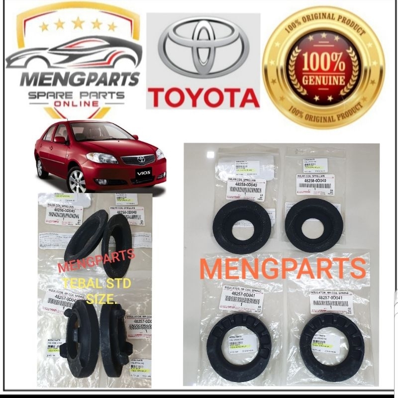 TOYOTA VIOS NCP42 2003Y-2007Y REAR COIL SPRING RUBBER UPPER 48257-0D041 LOWER 48258-0D040