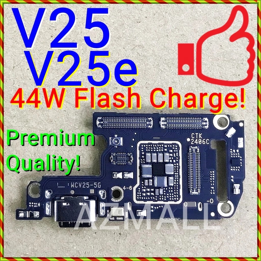 (44W Flash Charge) ใหม่พอร์ตชาร์จ IC SUB Board MIC SIM Slot สําหรับ vivo V25 5G / V25e / V2202 V2201