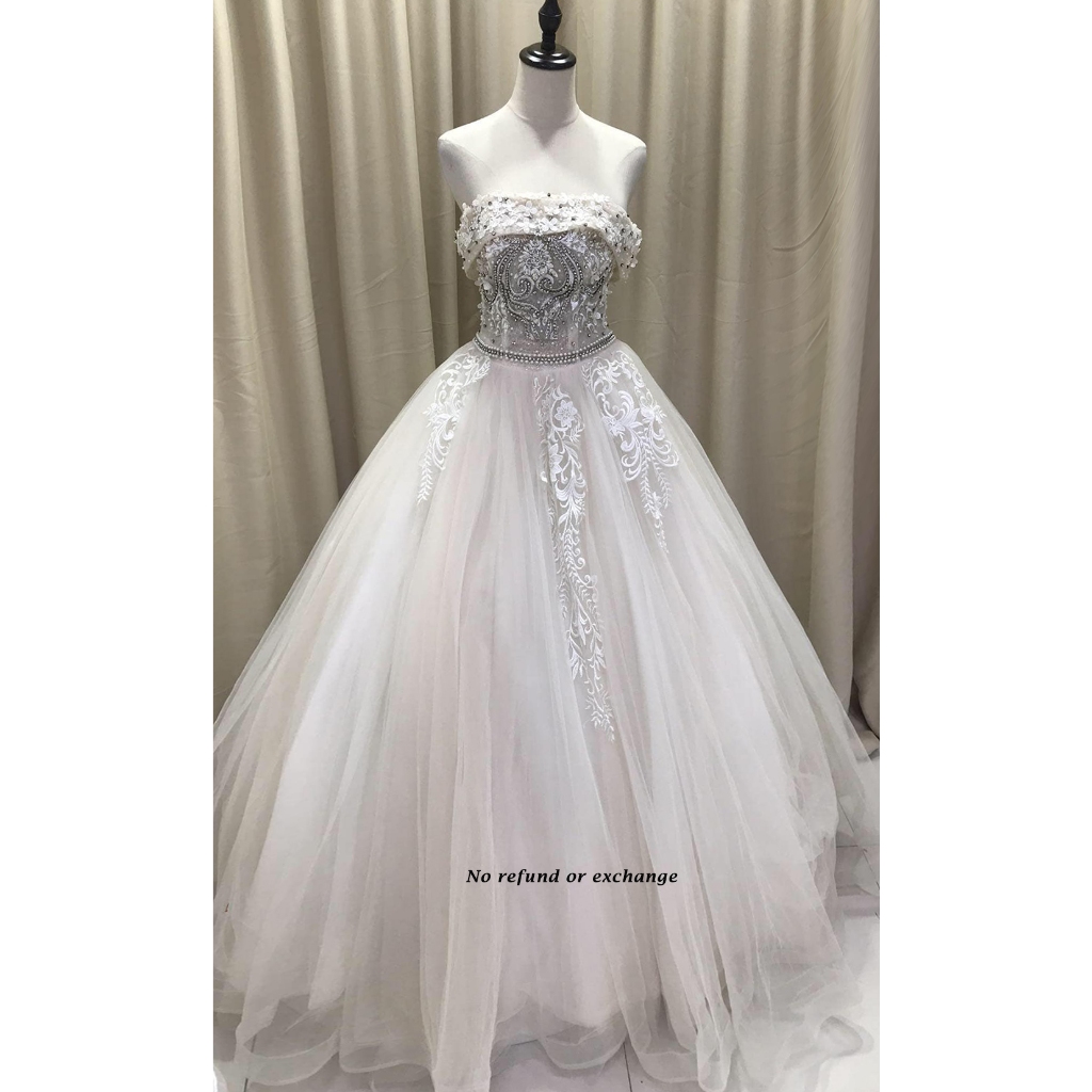 Pre-loved Second Hand Wedding Gown/ Dinner Dress 80% เหมือนใหม่ [ B02] (MSize] / 新款出服 ขาย 8.0成礼