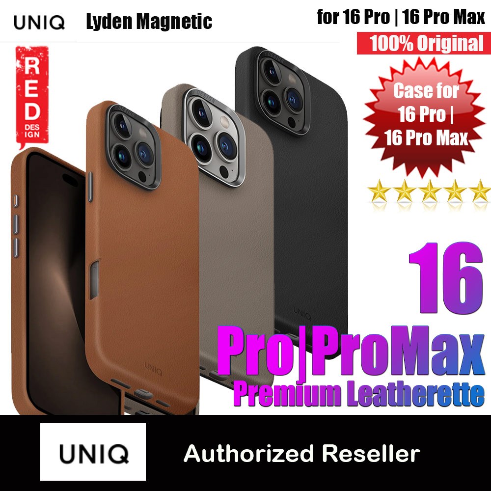 Uniq Lyden Premium Leatherette หนังมังสวิรัติเคสแม่เหล็กสําหรับ iPhone 16 Pro Max 6.9 iPhone 16 Pro 