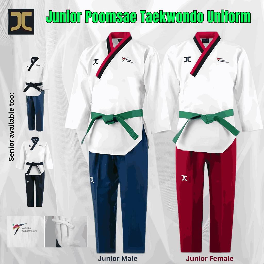 JC Poomsae Taekwondo Uniform Junior Senior Female Male